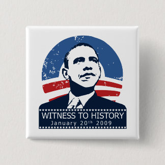 Bóton Quadrado 5.08cm Inauguração de Obama