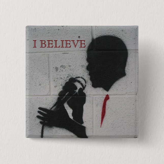 Bóton Quadrado 5.08cm Inauguração do PRESIDENTE OBAMA comemorativa (Frente)