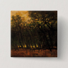 Bóton Quadrado 5.08cm Incêndios na Floresta (por Laszlo Mednyanszky)
