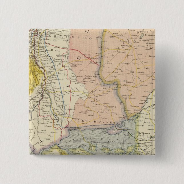 Bóton Quadrado 5.08cm Índia, Paquistão (Frente)