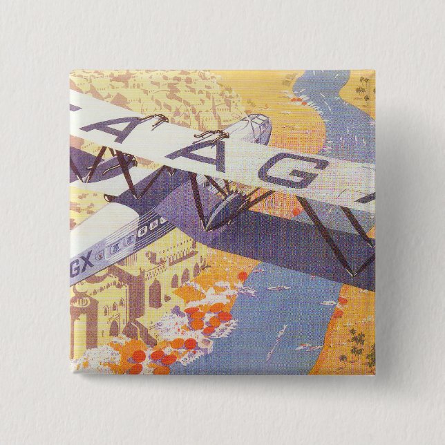 Bóton Quadrado 5.08cm Índia por Imperial Airways (Frente)