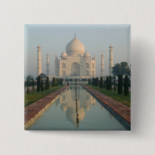 Bóton Quadrado 5.08cm ÍNDIA, Uttar Pradesh, Agra: Taj Mahal, Manhã