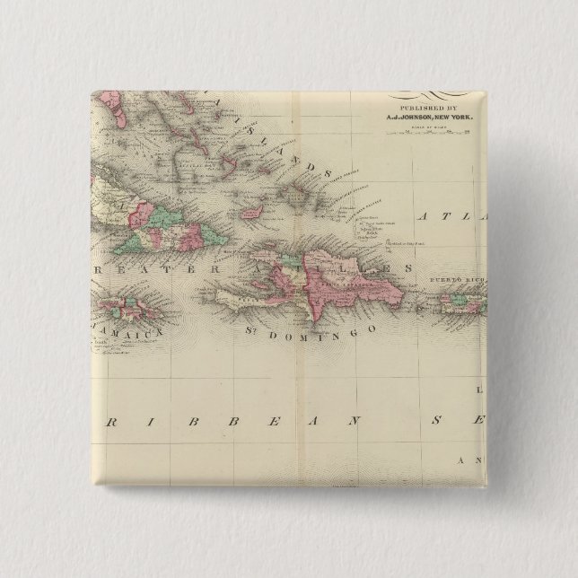 Bóton Quadrado 5.08cm Índias Ocidentais 3 (Frente)
