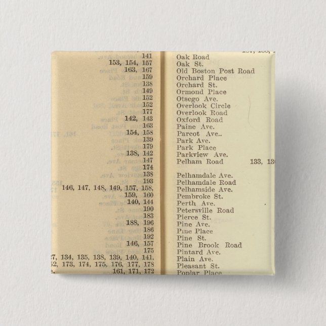 Bóton Quadrado 5.08cm Índice Novo Rochelle (Frente)