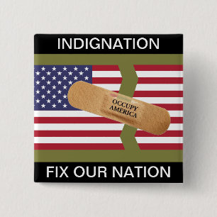 BÓTON QUADRADO 5.08CM INDIGNAÇÃO CORRIJA NOSSA NAÇÃO