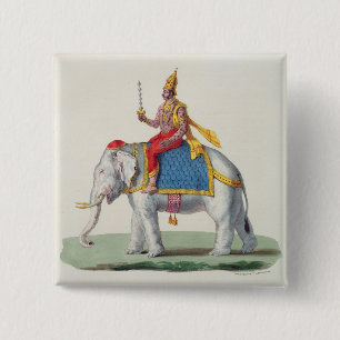 Bóton Quadrado 5.08cm Indra ou Devendra, de "do francaise L'Inde…",