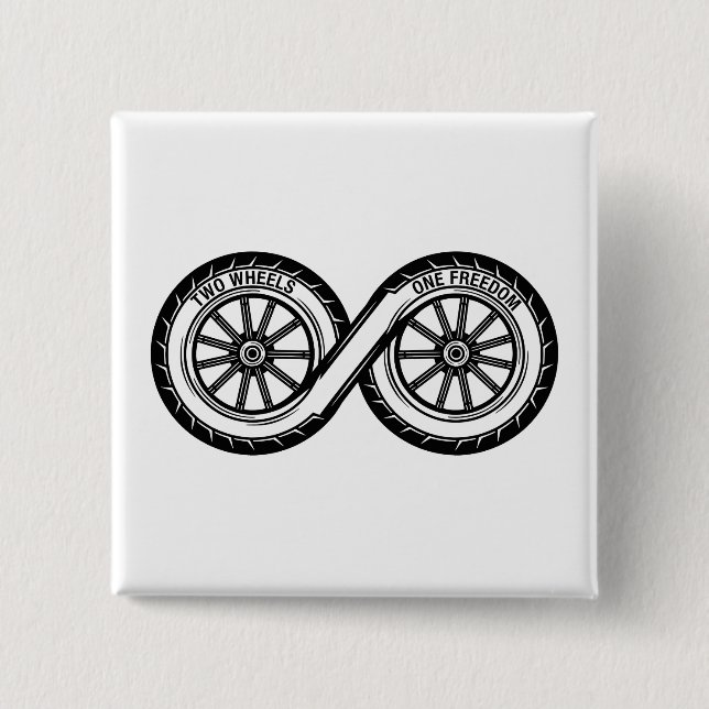 Bóton Quadrado 5.08cm Infinito Duas Rodas Liberdade (Frente)