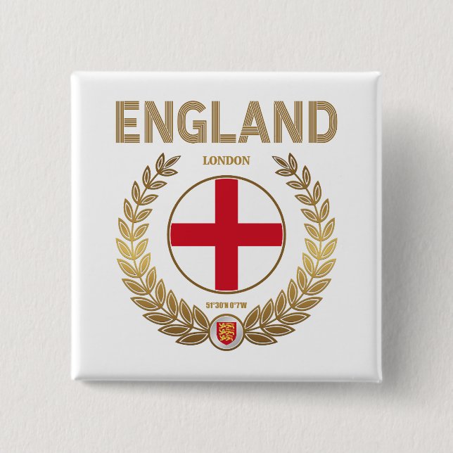 Bóton Quadrado 5.08cm Inglaterra (Frente)