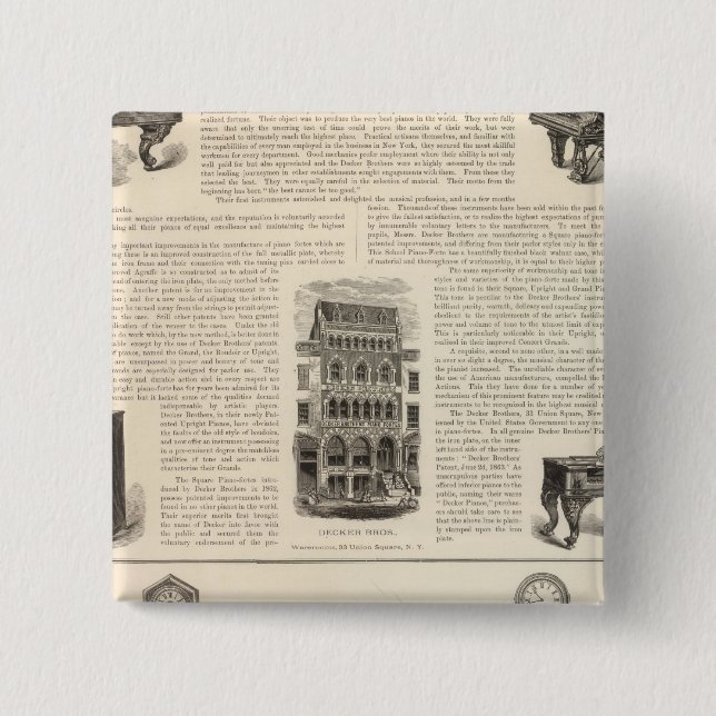 Bóton Quadrado 5.08cm Ingrapham e Gamewell Company (Frente)