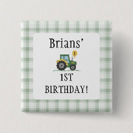 Bóton Quadrado 5.08cm Iniciar o Botão Trator Square