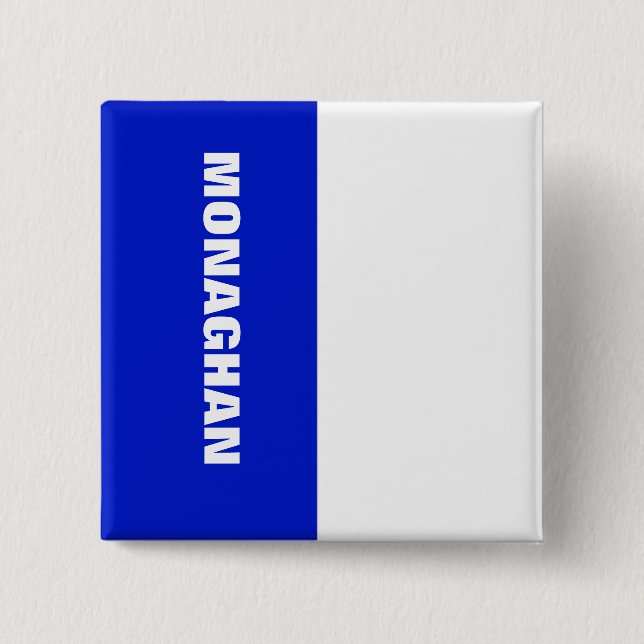 Bóton Quadrado 5.08cm Insígnia da Bandeira de Monaghan (Frente)