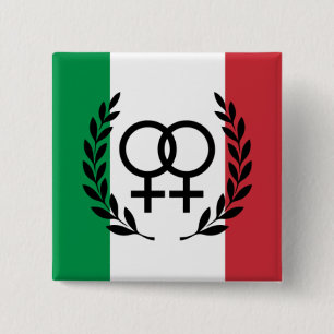 Bóton Quadrado 5.08cm insígnia do Símbolo Sáfico da bandeira da itália