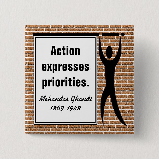 Bóton Quadrado 5.08cm Inspire to Action (Botão Quadrado) (Frente)