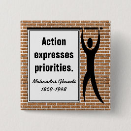 Bóton Quadrado 5.08cm Inspire to Action (Botão Quadrado)