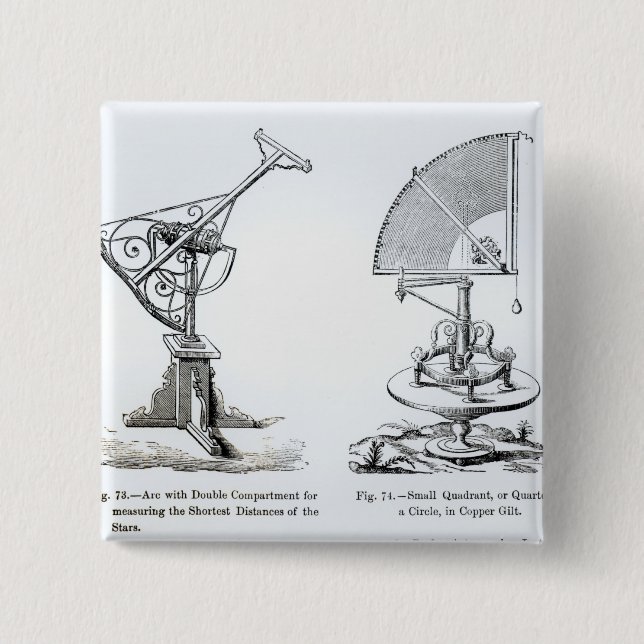 Bóton Quadrado 5.08cm Instrumentos astronômicos (Frente)