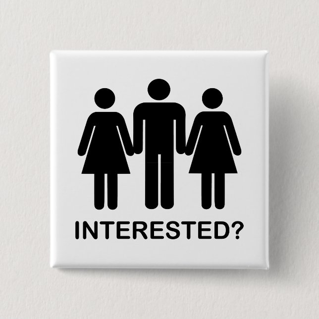 Bóton Quadrado 5.08cm Interessado? (Frente)