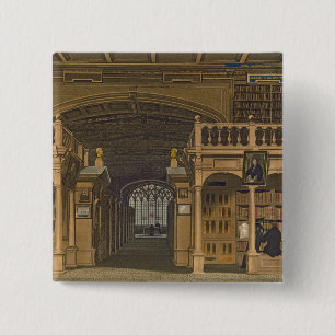 Bóton Quadrado 5.08cm Interior da biblioteca de Bodleian, ilustração