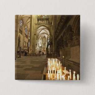 Bóton Quadrado 5.08cm Interior da Catedral de São Pedro em Regensburg