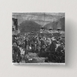 Bóton Quadrado 5.08cm Interior da estação de correios de Paris