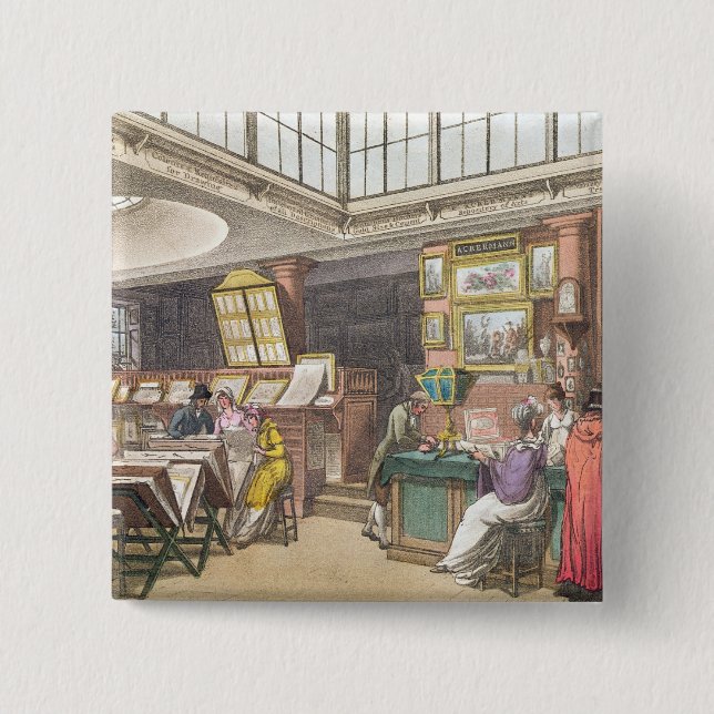 Bóton Quadrado 5.08cm Interior repositório das artes, Lit de Ackermann (Frente)