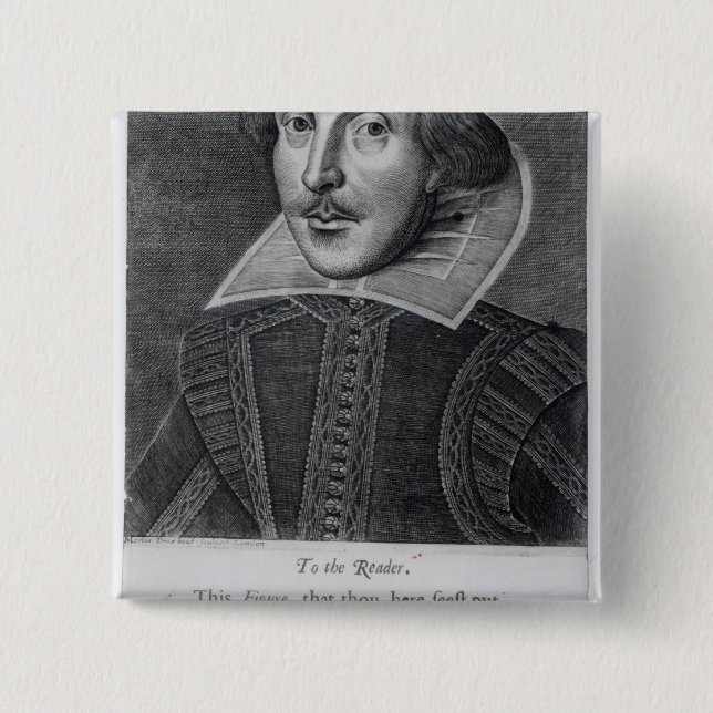 Bóton Quadrado 5.08cm Introdução, 'Sr. William Shakespeares (Frente)