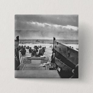 Bóton Quadrado 5.08cm Invasão de Normandy no dia D - 1944