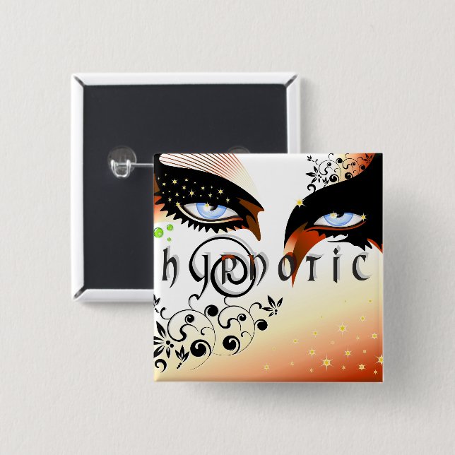 Bóton Quadrado 5.08cm Invólucro da Moda Azul (Frente & Verso)