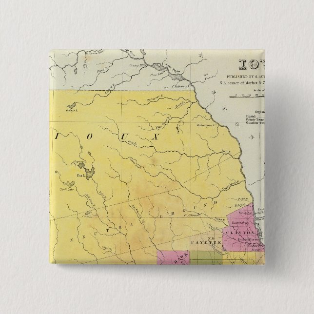 Bóton Quadrado 5.08cm Iowa 7 (Frente)