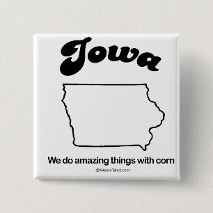 Bóton Quadrado 5.08cm IOWA - de "t-shirt e engrenagem da DIVISA do