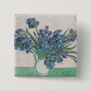 Bóton Quadrado 5.08cm Íris de Vincent van Gogh , 1890