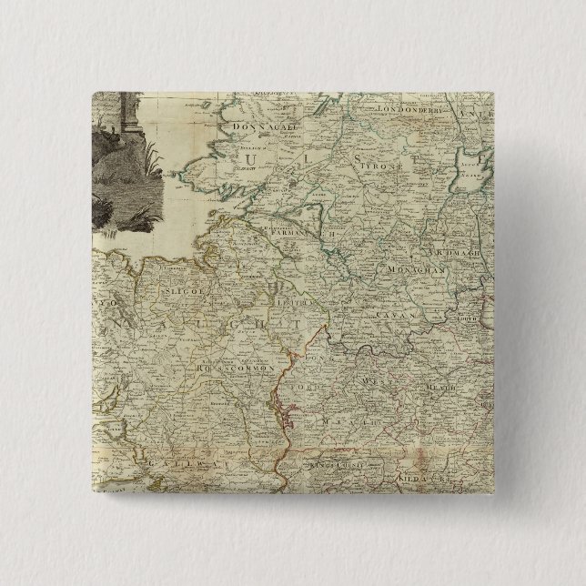 Bóton Quadrado 5.08cm Irlanda composta (Frente)