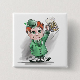 Bóton Quadrado 5.08cm Irlandês Cheers! Botão Quadrado do Dia de São Patr