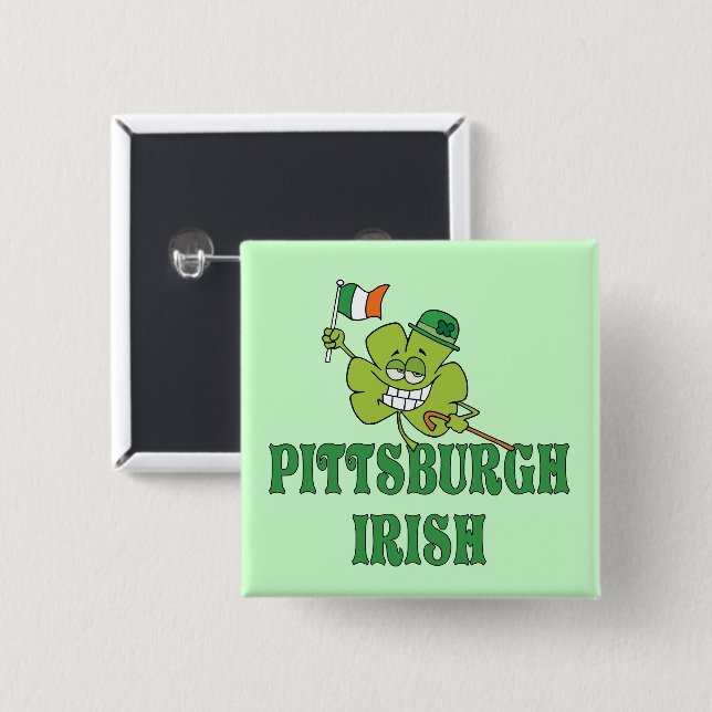 Bóton Quadrado 5.08cm Irlandês de Pittsburgh