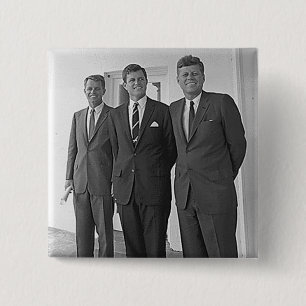 Bóton Quadrado 5.08cm Irmãos de Kennedy, John, Ted, Robert