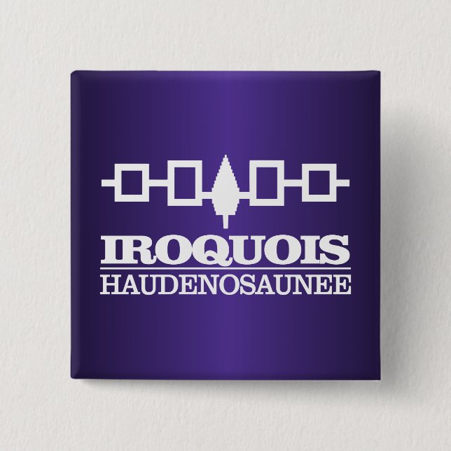 Bóton Quadrado 5.08cm Iroquois (Haudenosaunee) (Frente)