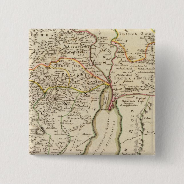 Bóton Quadrado 5.08cm Israel e a Palestina (Frente)