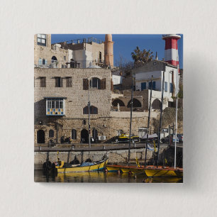 Bóton Quadrado 5.08cm Israel, Tel Aviv, Jaffa, Porto Antigo de Jaffa