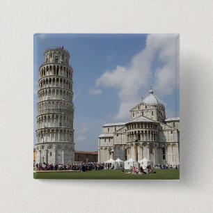 Bóton Quadrado 5.08cm Itália, Pisa. Torre de Pisa e