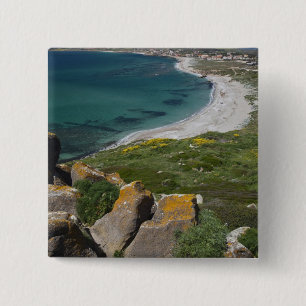 Bóton Quadrado 5.08cm Itália, Sardenha, Tharros. Vista da torre espanhol