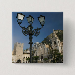 Bóton Quadrado 5.08cm ITÁLIA, Sicília, TAORMINA: Piazza iX Aprile, San