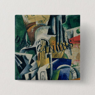 Bóton Quadrado 5.08cm Italiano ainda Vida, 1914