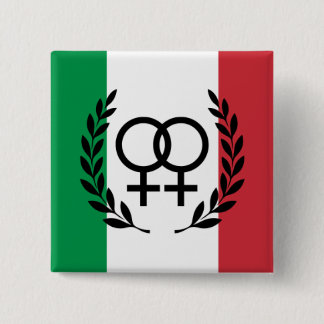 Bóton Quadrado 5.08cm italy flag Sapphic Symbol badge
