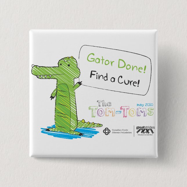 Bóton Quadrado 5.08cm Jacaré feito! (Frente)