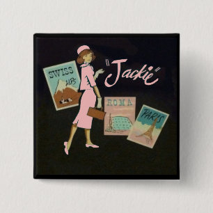 Bóton Quadrado 5.08cm Jackie Kennedy