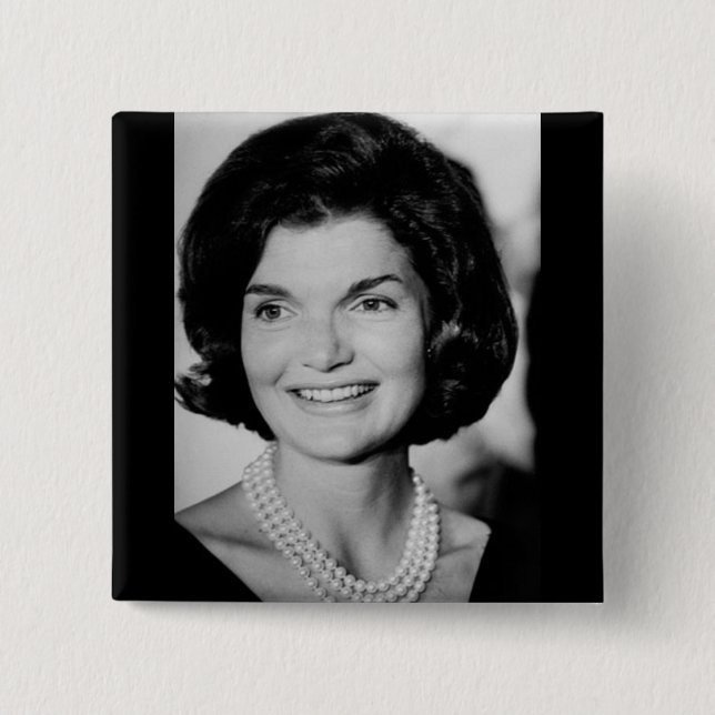 Bóton Quadrado 5.08cm Jackie Kennedy (Frente)