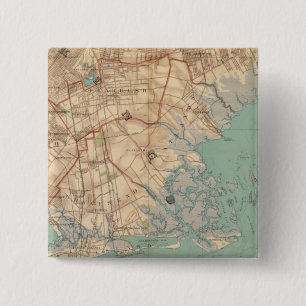 Bóton Quadrado 5.08cm Jamaica Bay e Brooklyn