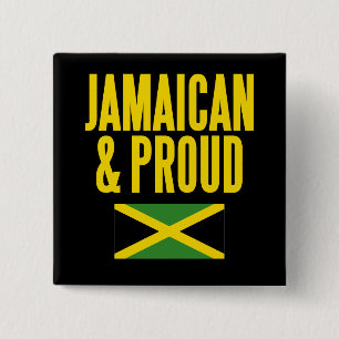 Bóton Quadrado 5.08cm Jamaicano e Orgulhosa bandeira da Jamaica