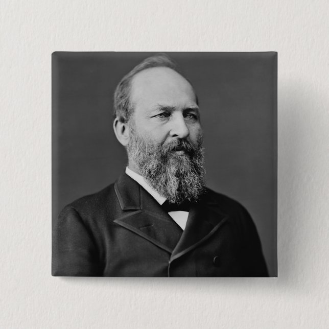 Bóton Quadrado 5.08cm James A. Garfield (Frente)