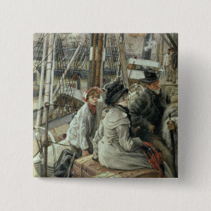 Bóton Quadrado 5.08cm James Tissot   pela água, c.1881-2