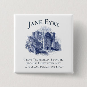 Bóton Quadrado 5.08cm Jane Eyre - I Love Thornfield - Castle